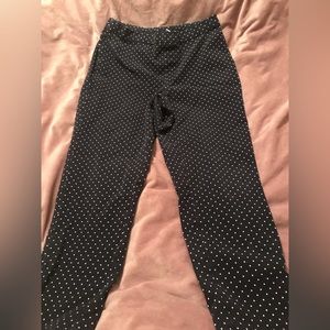 Isaac Mizrahi Live! Navy Blue with Polka Dots Capri Pants Sz 4P